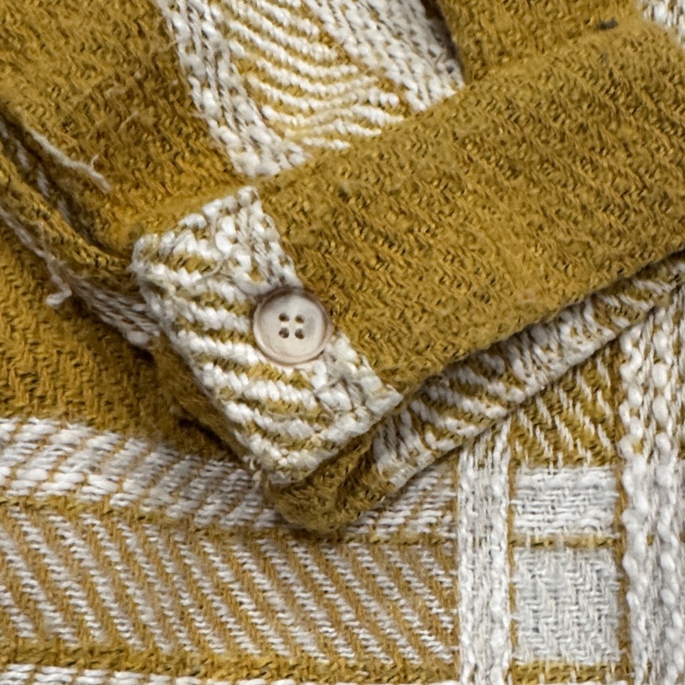 white birch Mustard and Cream Plaid Varsity Jacket - Picture 2 of 5